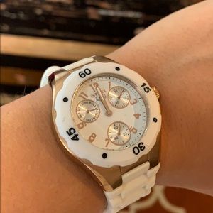 Beautiful Invicta Angel white and rose gold watch.